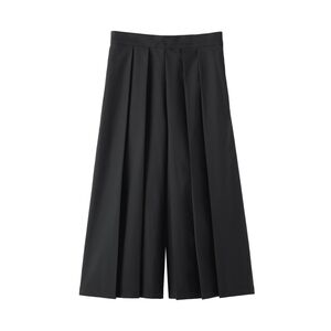 MUJI Black Hakama Pants Pleated Wide-Leg Culotte Skirt